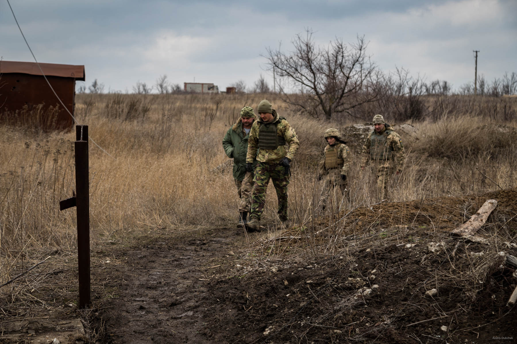"The brass has arrived". Squadron commander, Victor Sikoza, company commander, Alexander, press officer ,Alexander Bessmertnya, and brigade commander, Dmitry Deliatitsky, are going to examine how they strengthened the recently occupied "nuli" position on the forefront in Shirokine. Read: Brigade commander of Marines, Dmytro Deliatiatsky: "We will definitely return to our home, Crimea" - https://goo.gl/TsSs4j Shirokine, March 2018