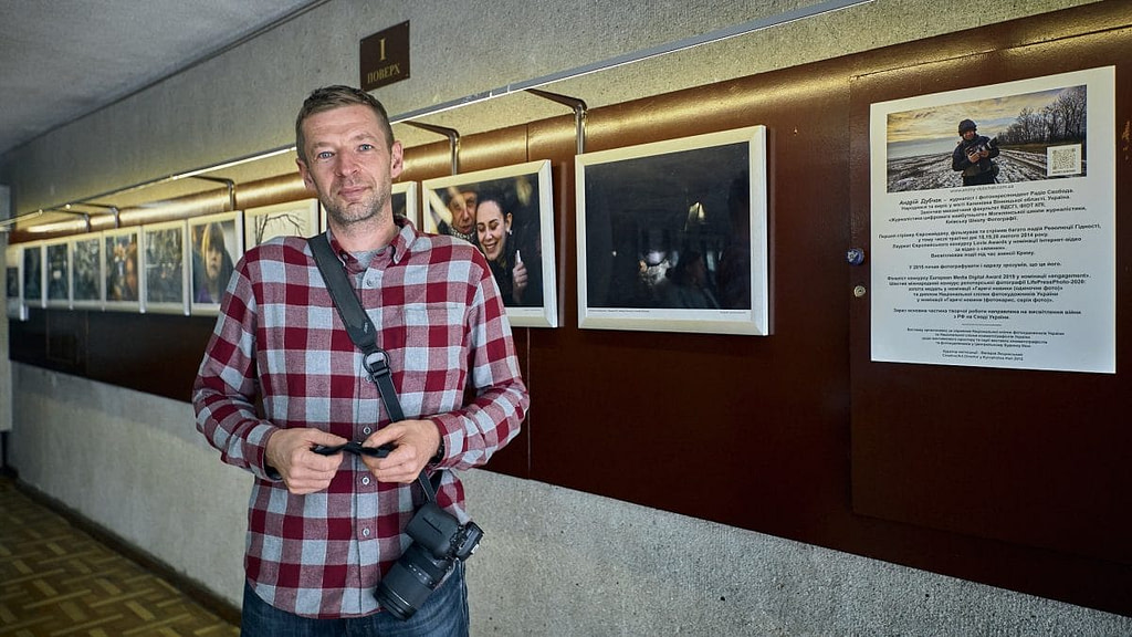 Андрій Дубчак на відкритті воєнної фотовиставки "Коли клятви підписані кров'ю"